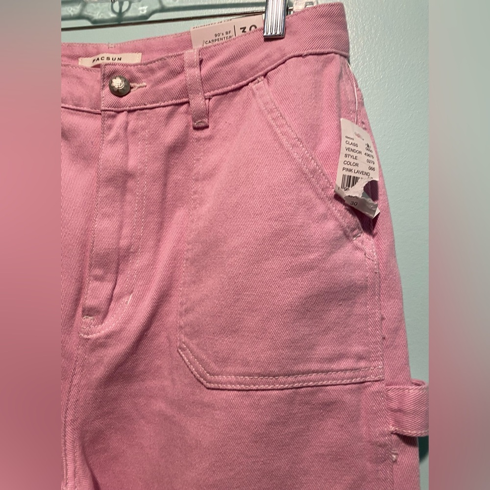 Pacsun Women's 90's BF Carpenter Size 30 Pink Lavender Jeans Pants NWT - Picture 3 of 13